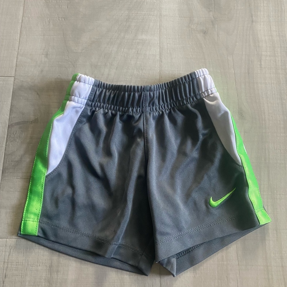 Nike Gray and Green Athletic Shorts boys size 12M